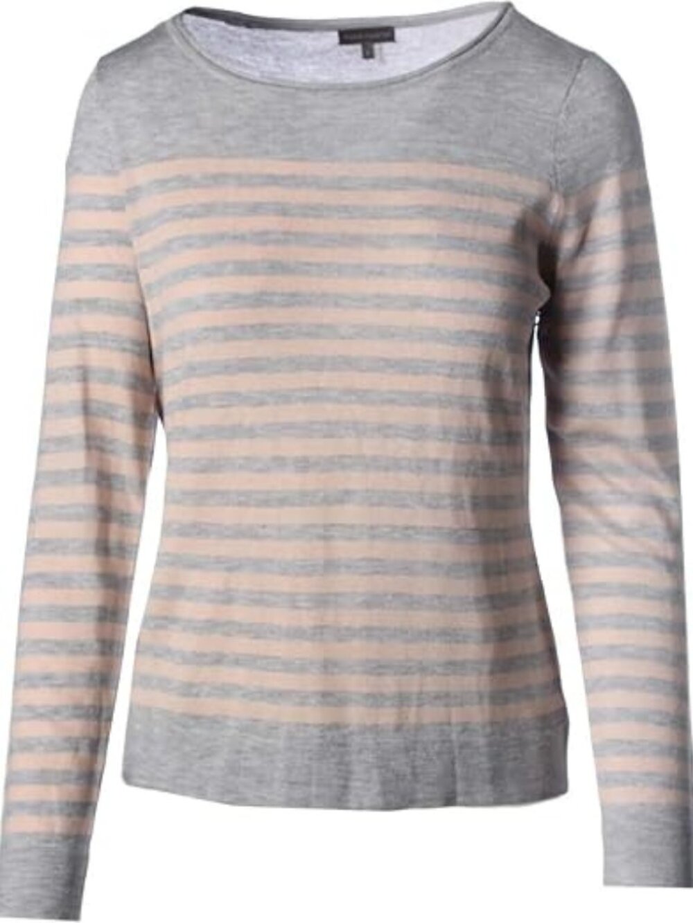 VINCE CAMUTO SUPER SOFT Blush & Heather Stripe L/S Crew Neck Sweater MED NWT $79